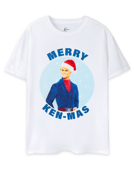 Barbie Men's White Merry Kenmas Christmas T-Shirt