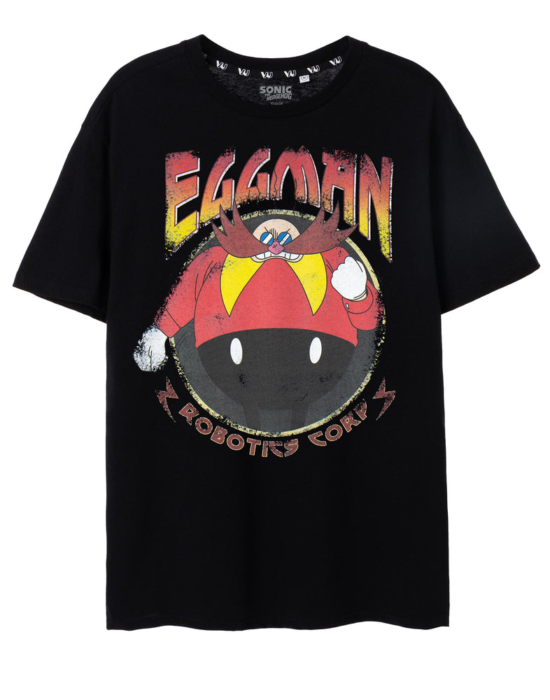 Sonic The Hedgehog Black Eggman Robotics Corp Men's Short-Sleeved T-Shirt