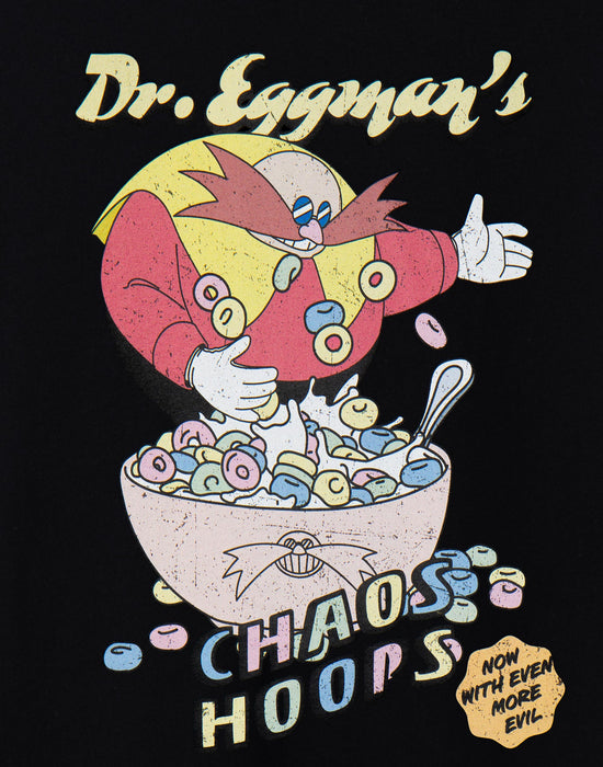 Sonic the Hedgehog Mens Chaos Hoops Black Short Sleeved T-Shirt