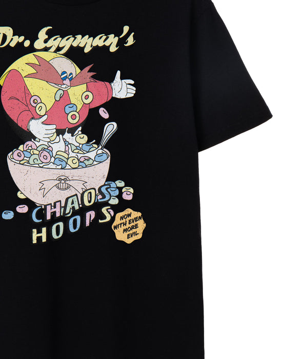 Sonic the Hedgehog Mens Chaos Hoops Black Short Sleeved T-Shirt