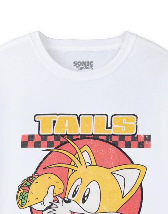 Sonic the Hedgehog Tasty Tacos Adults White Short Sleeved T-Shirt