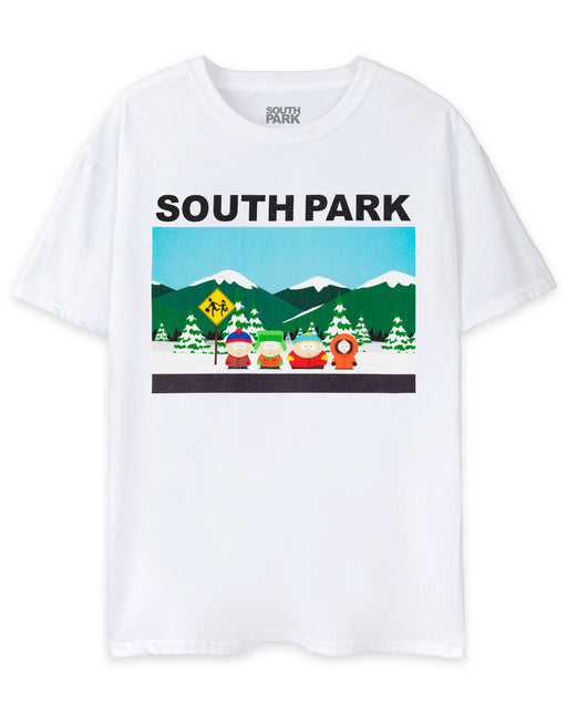 South Park Classic Scene Mens White Short Sleeved T-Shirt