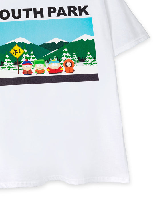 South Park Classic Scene Mens White Short Sleeved T-Shirt