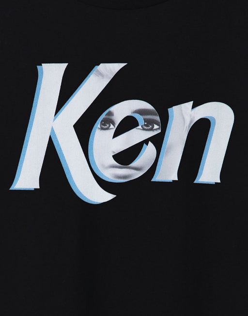 Barbie Ken Face In Logo Mens Black T-Shirt