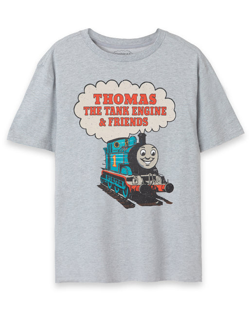 Thomas and Friends Vintage Train Mens Grey Marl Short Sleeved T-Shirt