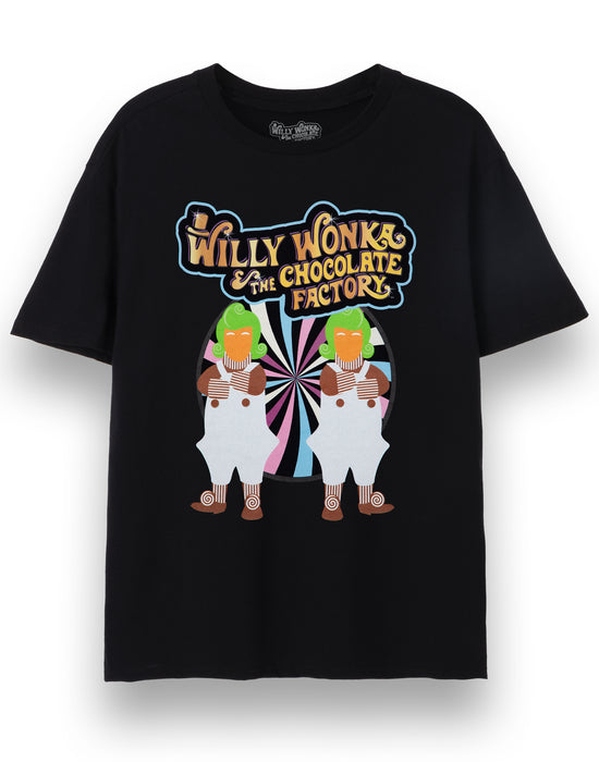 Wonka Willy Wonka Adults Black Short Sleeved T-Shirt