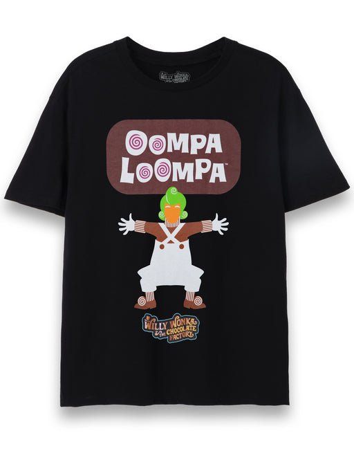 Wonka Oompa Loompa Adults Black Short Sleeved T-Shirt