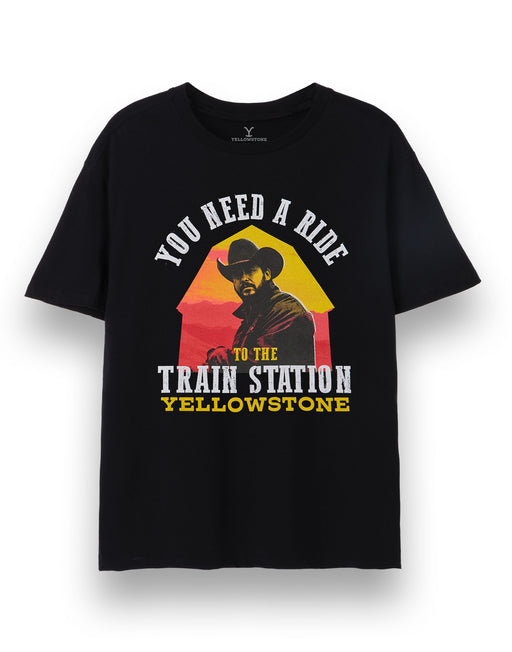 Yellowstone Need a Ride Mens Black Short Sleeved T-Shirt