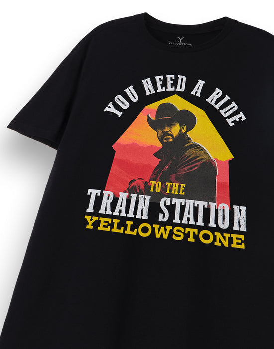 Yellowstone Need a Ride Mens Black Short Sleeved T-Shirt