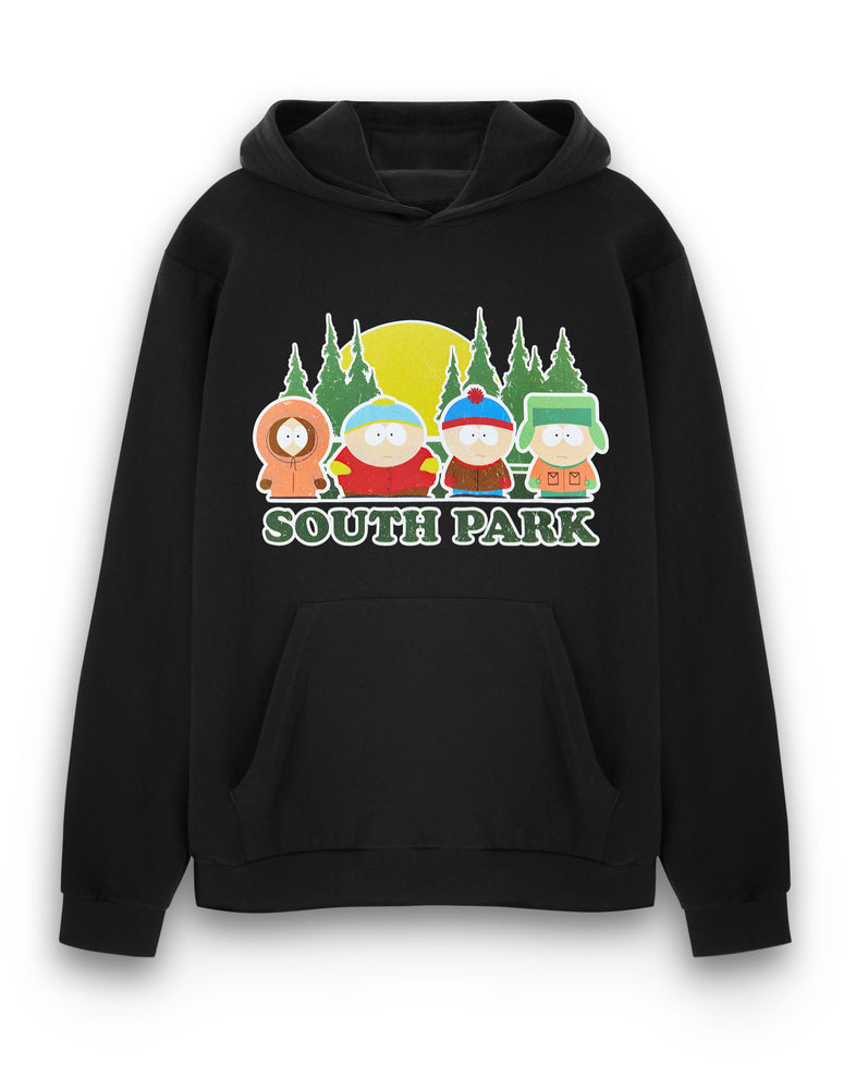 South Park Line Up Mens Black Hoodie