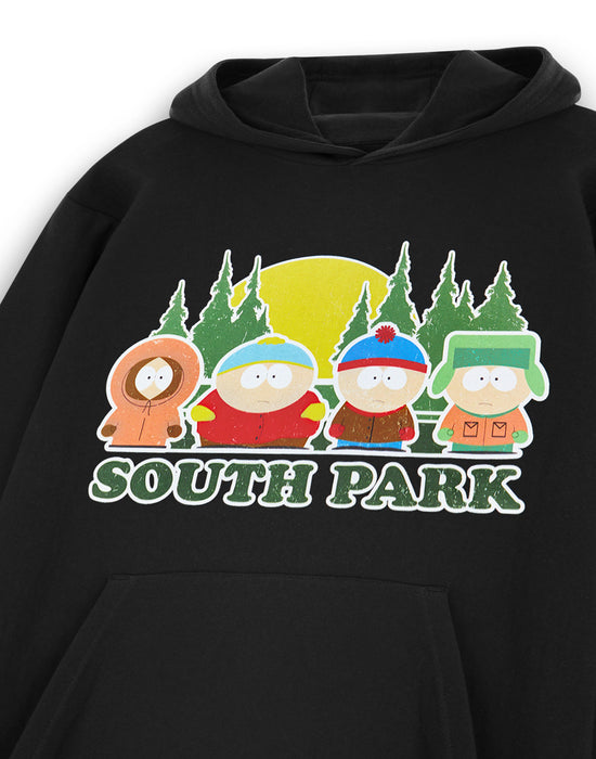 South Park Line Up Mens Black Hoodie