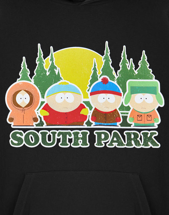 South Park Line Up Mens Black Hoodie