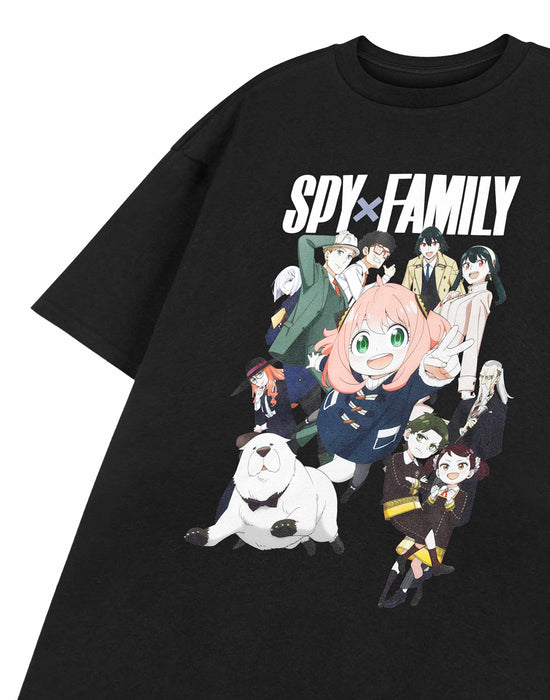 Spy Family Peace Unisex Black Short Sleeved T-Shirt