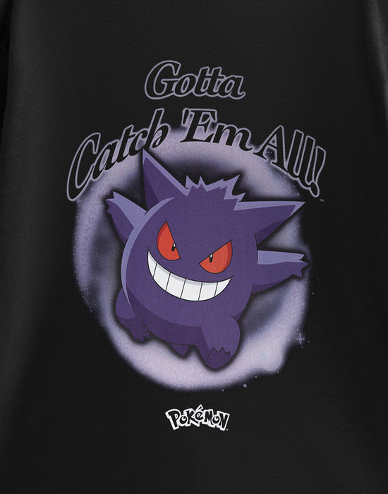 Pokemon Gengar Mens Black Short Sleeved T-Shirt