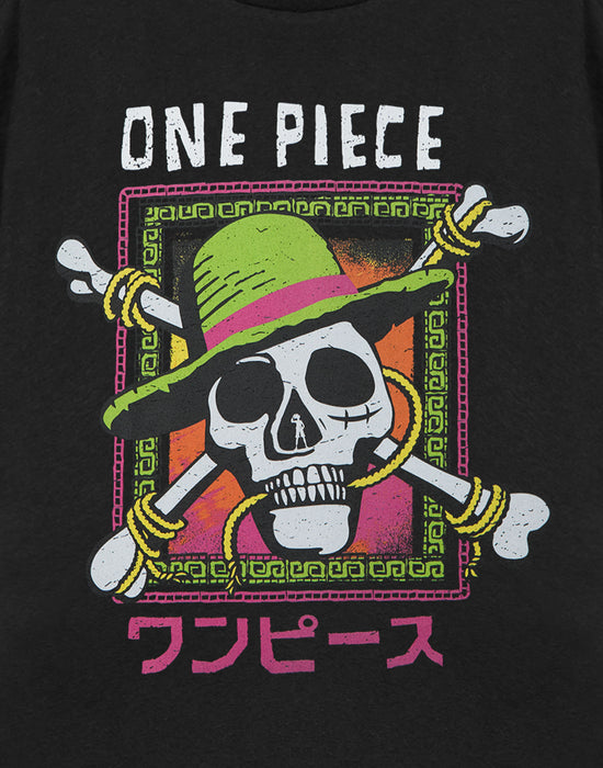 One Piece Skull Mens Black Short Sleeved T-Shirt