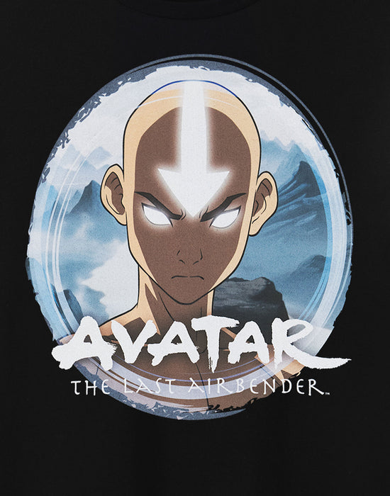 Avatar The Last Airbender Aang Mens Black T-Shirt
