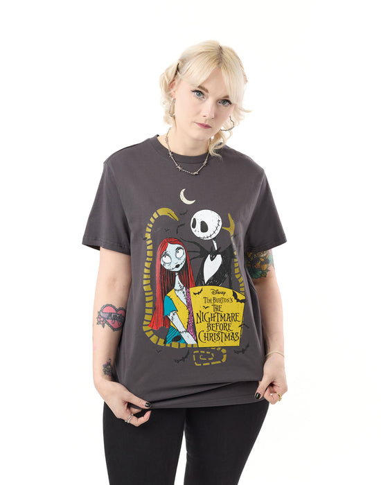 Disney The Nightmare Before Christmas Jack and Sally Unisex Grey T