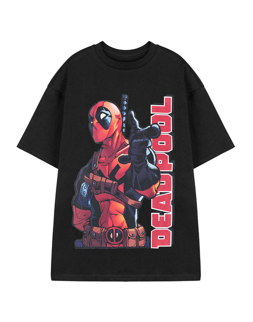 Marvel Deadpool Print Mens Black Short Sleeved T-Shirt