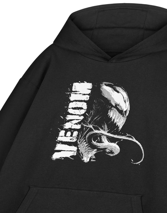 Marvel Black And White Mens Black Hoodie