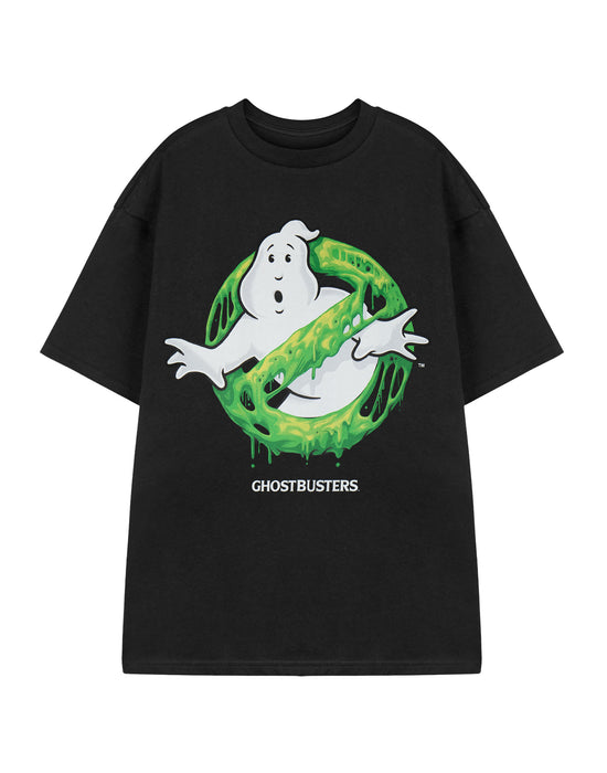 Ghostbusters Slime Logo Unisex Black Short Sleeved T-Shirt