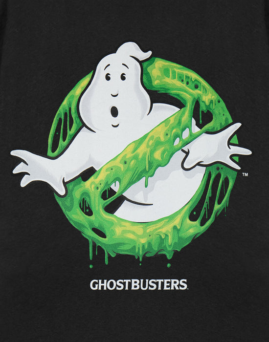 Ghostbusters Slime Logo Unisex Black Short Sleeved T-Shirt