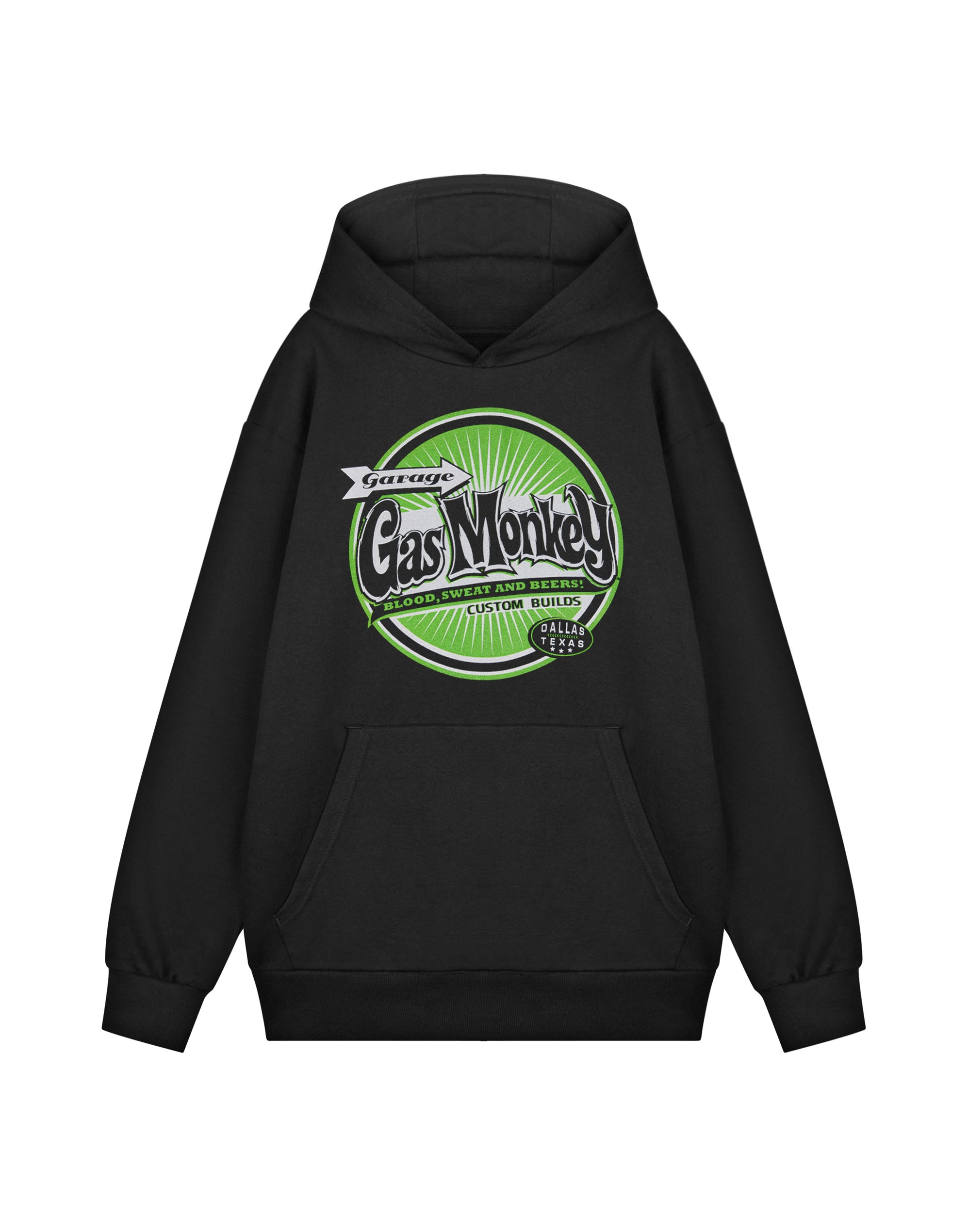 Gas Monkey Garage Felpa Con Cappuccio Ufficiale – Logo Epic, Qualità Air Jet, Senza Tasca
