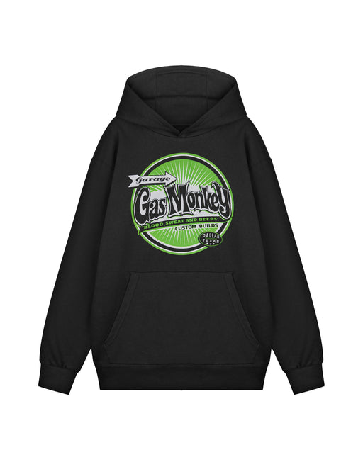 Gas Monkey Garage Green Logo Mens Black Hoodie