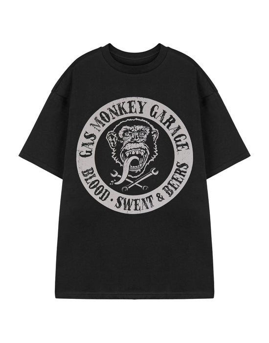 Gas Monkey Garage Blood Sweat & Beers Mens Black Short Sleeved T-Shirt