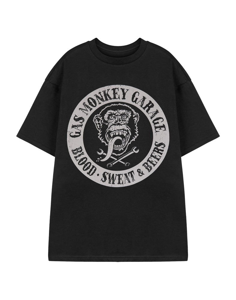 Gas Monkey Garage Blood Sweat & Beers Mens Black Short Sleeved T-Shirt