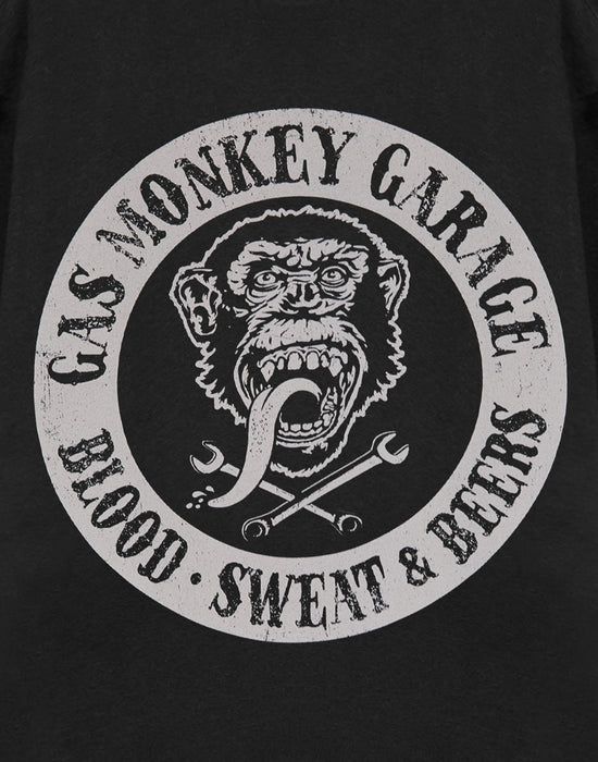 Gas Monkey Garage Blood Sweat & Beers Mens Black Short Sleeved T-Shirt