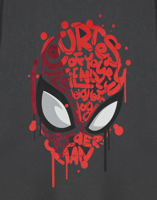 Marvel Friendly Neighbourhood Spiderman Mens Grey Short Sleeved T-Shirt