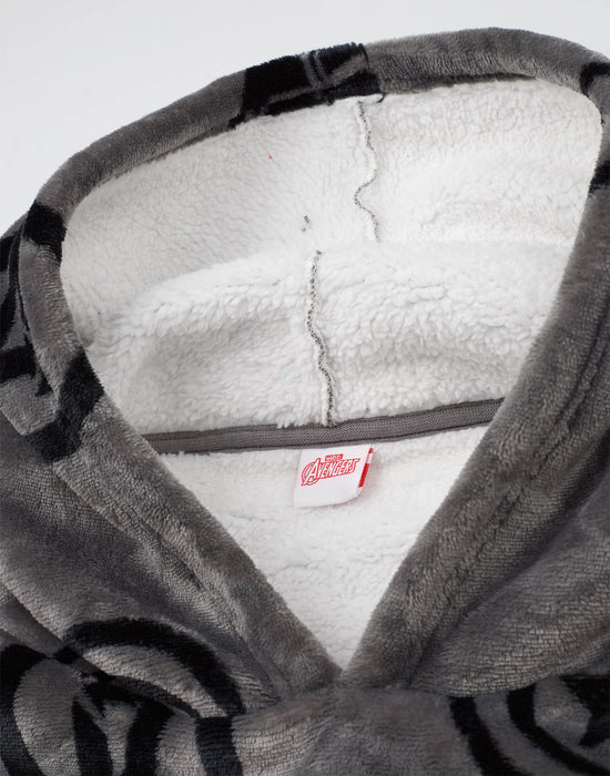 Marvel Logo Mens Grey Blanket Hoodie
