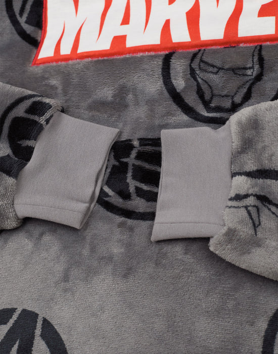 Marvel Logo Mens Grey Blanket Hoodie