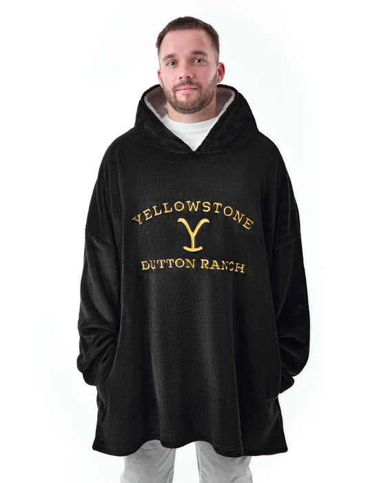 Yellowstone Dutton Ranch Mens Wearable Blanket Hoodie — Vanilla Underground