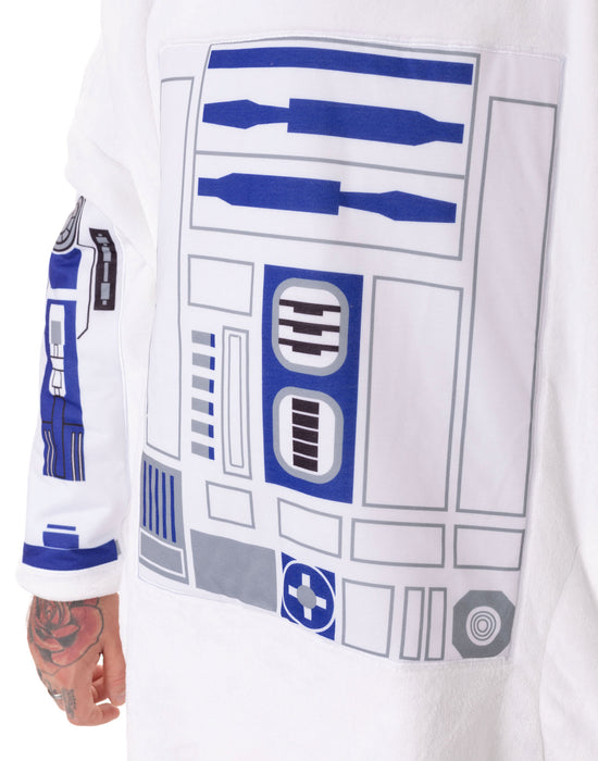 Star Wars R2D2 Unisex White Blanket Hoodie