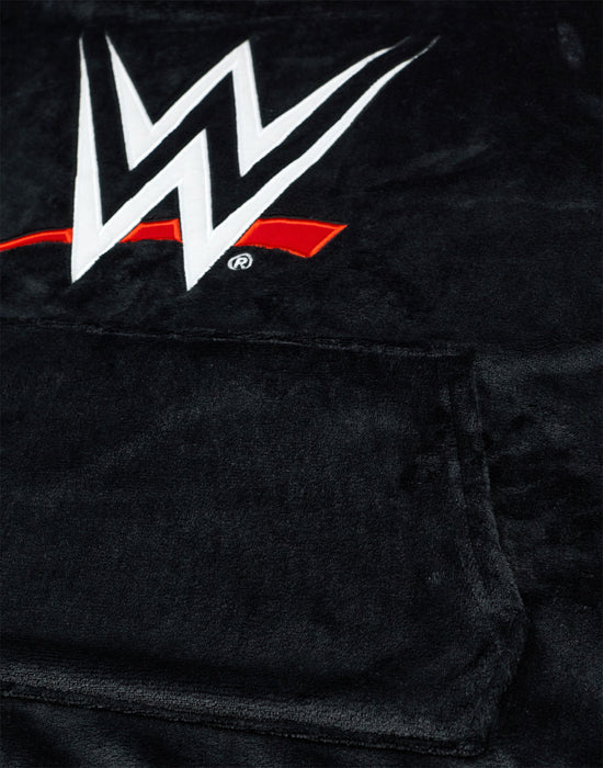 WWE Logo Mens Black Blanket Hoodie