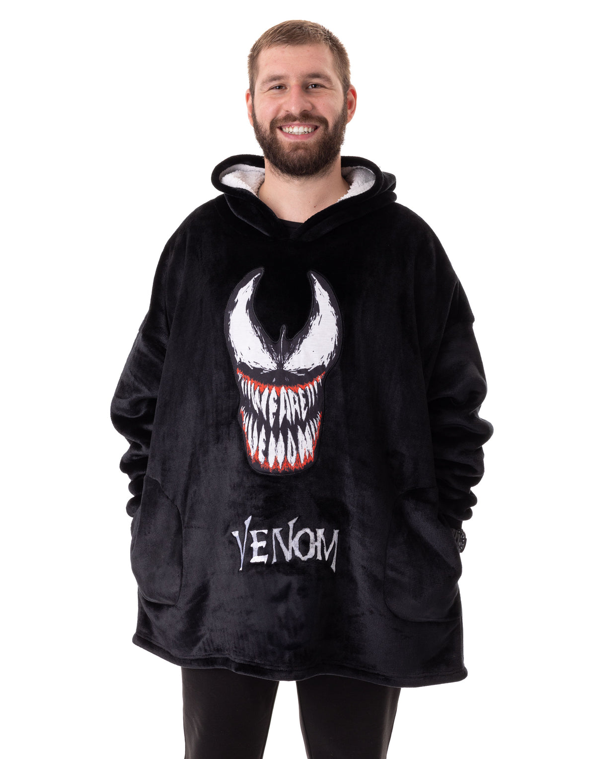 Marvel Venom Mens Black Blanket Hoodie — Vanilla Underground