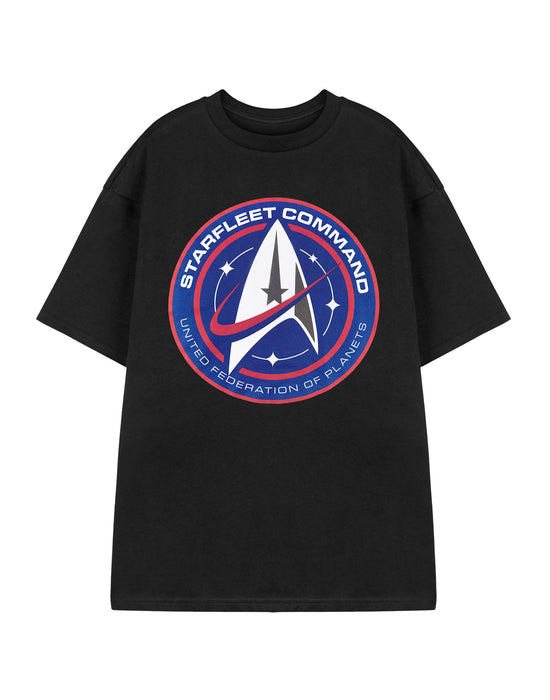Star Trek Starfleet Comand Mens Black Short Sleeved T-Shirt
