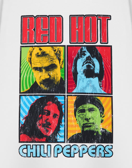 Red Hot Chili Peppers Squares Unisex White Short Sleeved T-Shirt