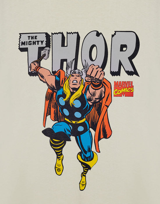 Marvel Mighty Thor Mens Beige Short Sleeved T-Shirt