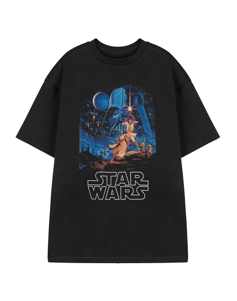 Star Wars Vintage Mens Black Short Sleeved T-Shirt