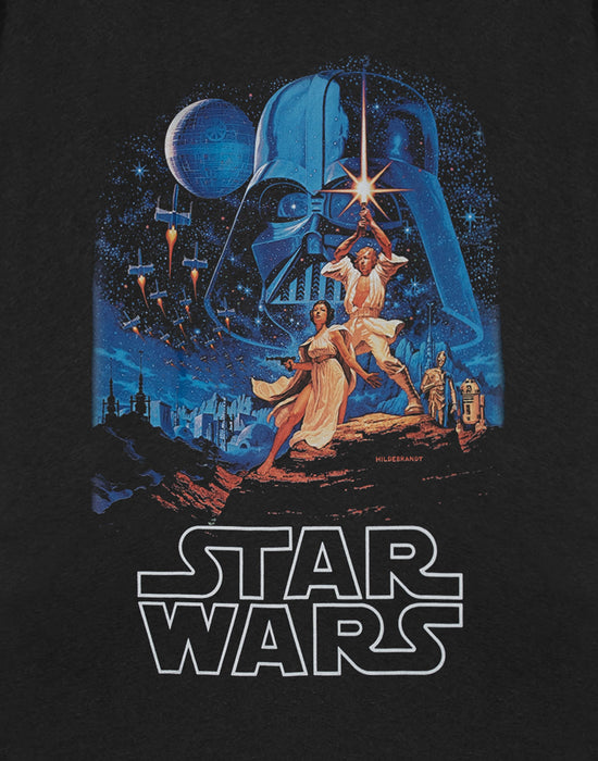 Star Wars Vintage Mens Black Short Sleeved T-Shirt