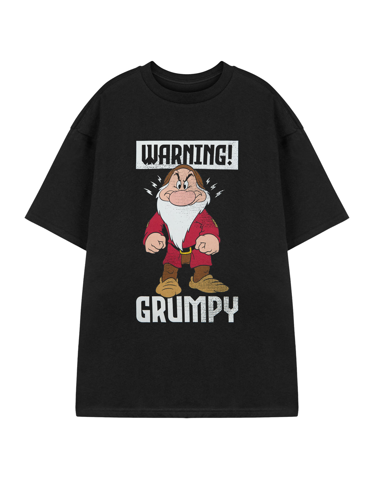 Warning Grumpy Disney Snow White & The Seven Dwarfs Warning Grumpy Mens Black Short S ...