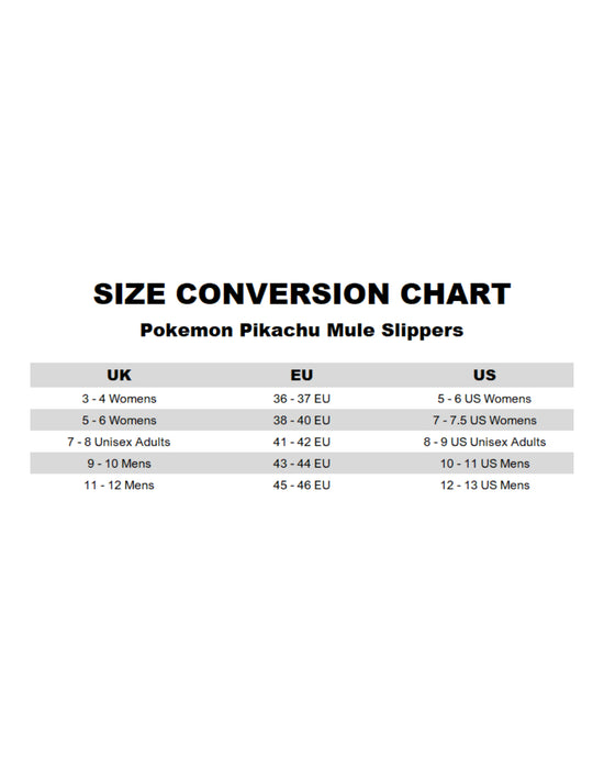 Pokemon Pikachu Unisex Yellow Mule Slippers