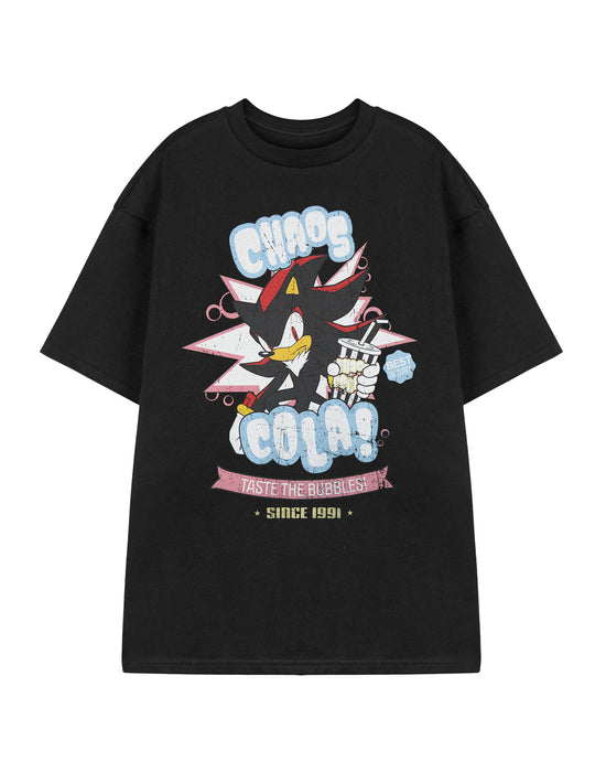 Sonic the Hedgehog Shadow Chaos Cola Mens Black Short Sleeved T-Shirt