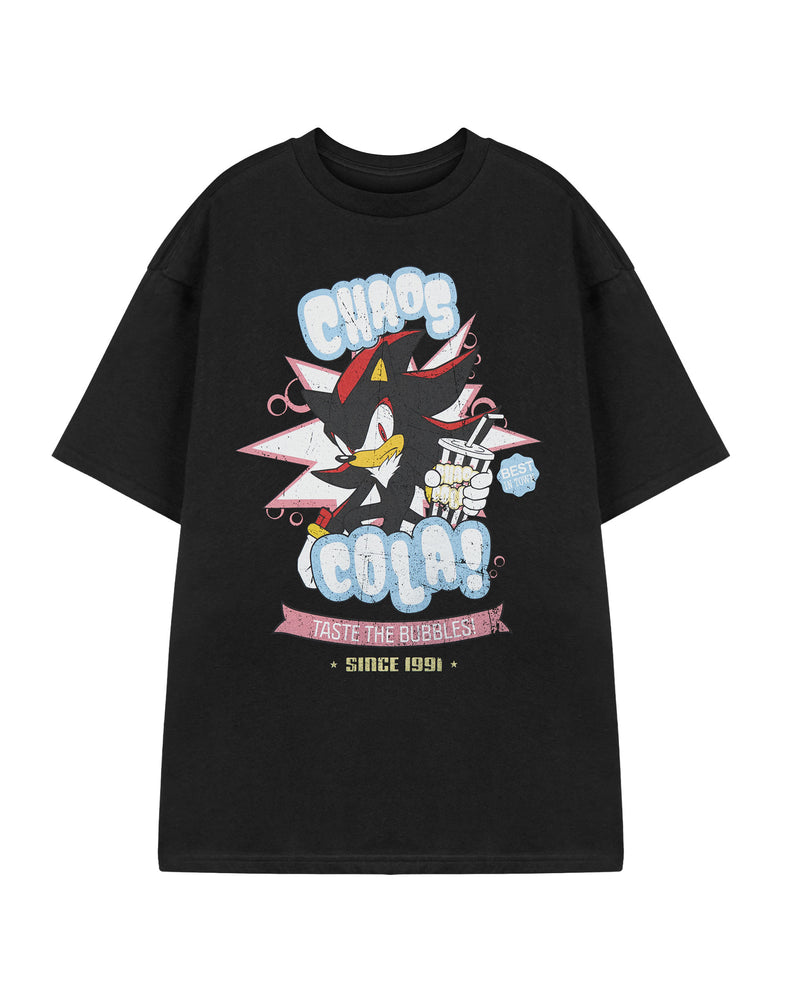Sonic the Hedgehog Shadow Chaos Cola Mens Black Short Sleeved T-Shirt