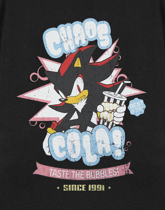 Sonic the Hedgehog Shadow Chaos Cola Mens Black Short Sleeved T-Shirt