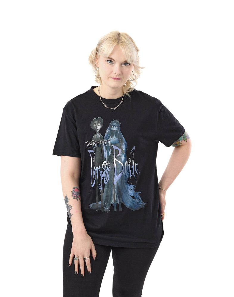 Corpse Bride Victor and Emily Unisex Black Short Sleeved T-Shirt