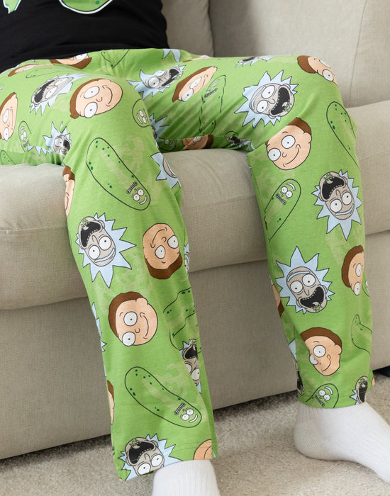 Rick And Morty Pickle Rick Mens Multicoloured Short Sleeve Long Leg Pyjama Set