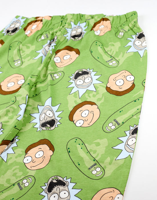 Rick And Morty Pickle Rick Mens Multicoloured Short Sleeve Long Leg Pyjama Set